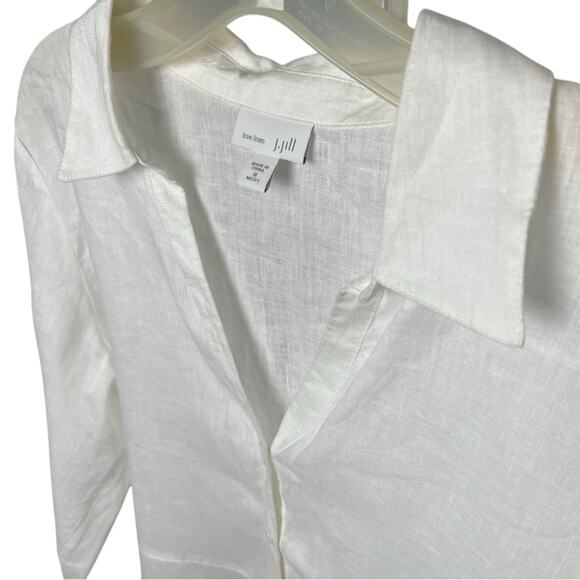 J. Jill Linen Blend LS Top Blouse Tunic, Weekend, coastal, Resort, Vacation M - Picture 6 of 6